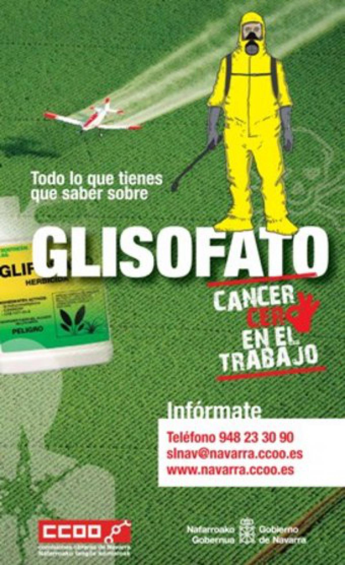 Cartel de CCOO Navarra sobre el glifosato